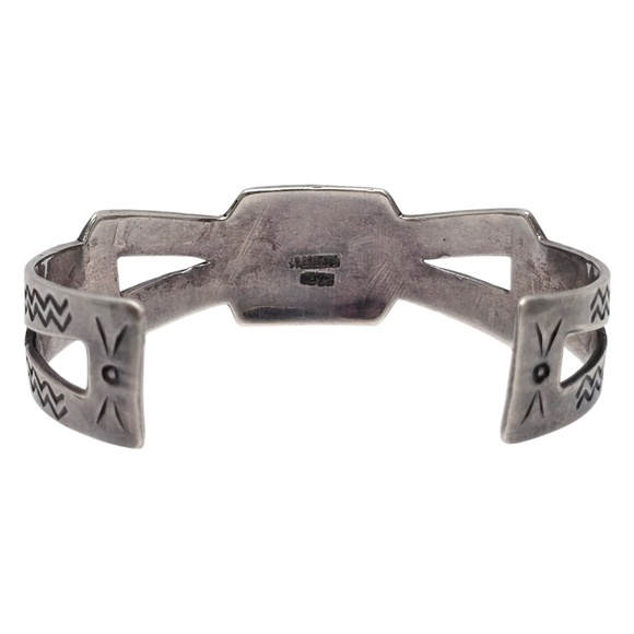 Native American Sterling Silver Turquoise Cut-Out Cuff Bracelet #20839 - Picture 3 of 10